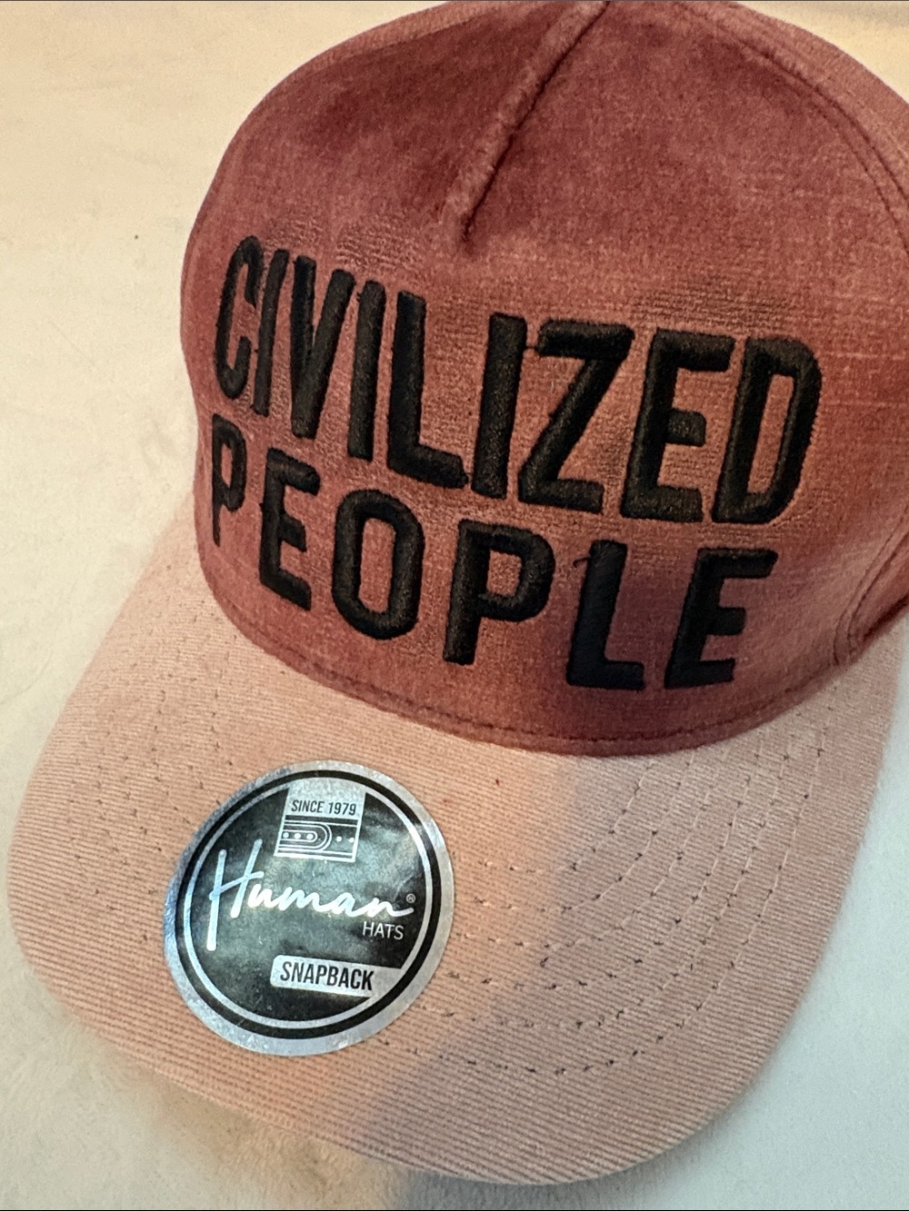 Civilized People Pink Snapback Hat by Human Hats